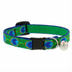 LUPINE INC Adjustable Cat Collar With Bell, Breakaway Buckle, Tail Feathers Pattern, 1/2 x 8 - 12-In.