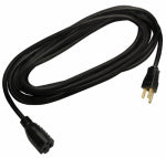 PT HO WAH GENTING 15-Ft. 16/3 SJTW Black Round Vinyl Extension Cord ELECTRICAL PT HO WAH GENTING