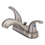 HOMEWERKS WORLDWIDE LLC-IMPORT Lavatory Faucet With Pop-Up, Centerset, 2 Lever Handles, Brushed Nickel