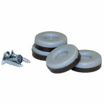 RICHELIEU AMERICA LTD Furniture Sliders With Screws, Gray Blue, Round, 1-In., 4-Pk. HARDWARE & FARM SUPPLIES RICHELIEU AMERICA LTD