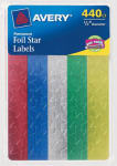 AVERY PRODUCTS CORPORATION Star Labels, Foil, 1/2-In., 440-Ct. HOUSEWARES AVERY PRODUCTS CORPORATION   