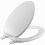 BEMIS MFG. CO. Elongated Toilet Seat, White Molded Wood
