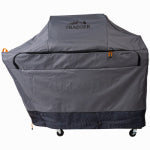 TRAEGER Traeger BAC602 Full-Length Grill Cover, 25 in W, 59 in D, 51 in H, Nylon/Polyester, Gray/Orange/Red OUTDOOR LIVING & POWER EQUIPMENT TRAEGER