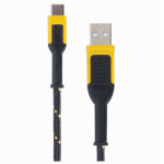 DEWALT DEWALT 131 1349 DW2 Charger Cable, USB, USB-C, Kevlar Fiber Sheath, Black/Yellow Sheath, 10 ft L ELECTRICAL DEWALT