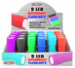 SHAWSHANK LEDZ 9 LED Super Bright Flashlight, Assorted Colors, 3 AA Batteries ELECTRICAL SHAWSHANK LEDZ