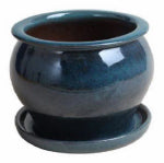 TRENDSPOT INC 11 In. Studio Planter, Ceramic, Aqua Blue LAWN & GARDEN TRENDSPOT INC