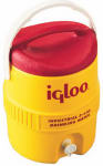 IGLOO CORPORATION Commercial Water Cooler, Safety Yellow/Red Lid, Plastic, 2-Gallons OUTDOOR LIVING & POWER EQUIPMENT IGLOO CORPORATION