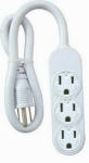 KAB ENTERPRISE CO LTD White Mini 3-Outlet Power Strip ELECTRICAL KAB ENTERPRISE CO LTD   