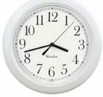 WESTCLOX Westclox 46994A Clock, 8-1/2 in Dia, Round, White Frame, Plastic Clock Face, Analog HOUSEWARES WESTCLOX