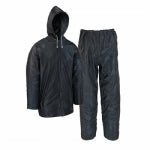 SAFETY WORKS INC 2-Pc. Rain Suit, Black PVC, L CLOTHING, FOOTWEAR & SAFETY GEAR SAFETY WORKS INC