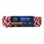 RICHELIEU AMERICA LTD. Polypropylene Derby Rope, Braided, Red/White, 3/8-In. x 50-Ft.
