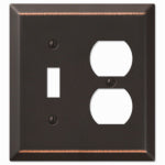AMERTAC-WESTEK Chelsea Wall Plate, Aged Bronze, Steel, 1 Toggle/ 1 Duplex ELECTRICAL AMERTAC-WESTEK   