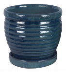 TRENDSPOT INC 6 In. Honey Jar Planter, Ceramic, Aqua Blue LAWN & GARDEN TRENDSPOT INC