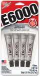 ECLECTIC PRODUCTS INC E6000 Industrial Strength Adhesive, 0.18-oz., 4-Pk. PAINT ECLECTIC PRODUCTS INC