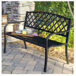 IMPERIAL POWER CO LTD Lattice-Panel Patio/Garden Bench, Steel, 4-Ft. OUTDOOR LIVING & POWER EQUIPMENT IMPERIAL POWER CO LTD