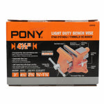 PONY Pony 24545 Bench Vise, 3 in Jaw Opening, 4-1/2 in W Jaw, 2-5/8 in D Throat, Cast Iron, Pipe Jaw TOOLS PONY   