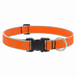 LUPINE INC Adjustable Medium Dog Collar, Reflective Orange Diamond Pattern, 1 x 12 - 20-In.