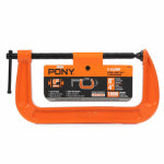 PONY Pony 2680 Classic C-Clamp, 1000 lb Clamping, 8 in Max Opening Size, 4 in D Throat, Ductile Iron Body, Orange Body TOOLS PONY   