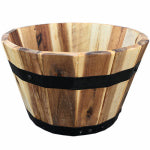 SYNDICATE HOME & GARDEN Wood Barrel Wood Planter, 11.5 x 7 In. LAWN & GARDEN SYNDICATE HOME & GARDEN