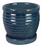 TRENDSPOT INC 9 In. Honey Jar Planter, Ceramic, Aqua Blue