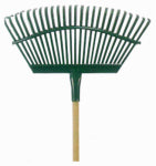 GREAT STATES CORPORATION 19 In. Flexible Steel Head Lawn Rake, 48 In. Wood Handle