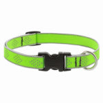 LUPINE INC Adjustable Medium Dog Collar, Reflective Green Diamond Pattern, 3/4 x 13 - 22-In.