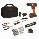 BLACK & DECKER/DEWALT 50-Pc. Max Cordless Drill & Tool Set, 20-Volt Max, $89.99 Value TOOLS BLACK & DECKER/DEWALT