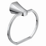 MOEN Moen Lindor MY8786CH Towel Ring, 5-7/16 in Dia Ring, Aluminum/Zinc, Chrome, Wall Mounting PLUMBING, HEATING & VENTILATION MOEN
