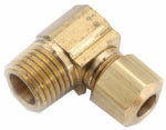 ANDERSON METALS CORP Pipe Fitting, Elbow, 90-Degree, Lead Free Brass, 3/8 Compression x 1/4 In. MPT PLUMBING, HEATING & VENTILATION ANDERSON METALS CORP