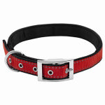 WESTMINSTER PET PRODUCTS IMP Dog Collar, Padded, Red/Black Reflective, 1 x 26-In. PET & WILDLIFE SUPPLIES WESTMINSTER PET PRODUCTS IMP