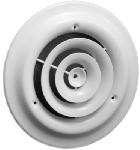 AMERICAN METAL PRODUCTS Round Ceiling Diffuser, Steel, White, 6-In. PLUMBING, HEATING & VENTILATION AMERICAN METAL PRODUCTS