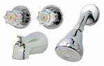 HOMEWERKS WORLDWIDE LLC-IMPORT Tub & Shower Faucet + Showerhead, 2 Acrylic Handles, Chrome PLUMBING, HEATING & VENTILATION HOMEWERKS WORLDWIDE LLC-IMPORT