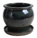 TRENDSPOT INC 8 In. Studio Planter, Ceramic, Dripping Green LAWN & GARDEN TRENDSPOT INC