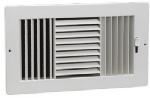AMERICAN METAL PRODUCTS 3 Way Sidewall Register, Steel, White, 10 x 6-In. PLUMBING, HEATING & VENTILATION AMERICAN METAL PRODUCTS