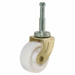 RICHELIEU AMERICA LTD Wheel Caster, White With Brass Finish, Wood Stem, 1-5/8-In., 2-Pk. HARDWARE & FARM SUPPLIES RICHELIEU AMERICA LTD