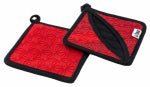 LODGE MFG Pot Holder/Trivet, Red Silicone & Fabric, 2-Pk. HOUSEWARES LODGE MFG