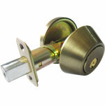 TAIWAN FU HSING INDUSTRIAL CO Single-Cylinder Deadbolt, Antique Brass HARDWARE & FARM SUPPLIES TAIWAN FU HSING INDUSTRIAL CO