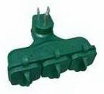 KAB ENTERPRISE CO LTD 3-Outlet Adapter, Outdoor, Green ELECTRICAL KAB ENTERPRISE CO LTD