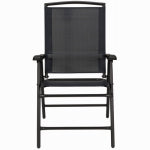 WOODARD CM LLC Sunny Isles Steel Folding Chair, Sling Fabric, Navy OUTDOOR LIVING & POWER EQUIPMENT WOODARD CM LLC