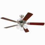 WESTINGHOUSE FAN & LIGHTING Vintage Ceiling Fan + Light Kit, Brushed Nickel, 52-In. ELECTRICAL WESTINGHOUSE FAN & LIGHTING