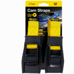 JJAAMM LLC Cam Straps with Rubber Vehicle Protector, 1 In. x 12 Ft., 2-Pk. ELECTRICAL JJAAMM LLC