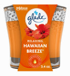 GLADE Glade 76956 Air Freshener Candle, 3.4 oz Jar, Hawaiian Breeze, Orange