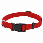 WESTMINSTER PET PRODUCTS IMP Dog Collar, Adjustable, Red Nylon, Quadlock Buckle, 1 x 18 to 26-In. PET & WILDLIFE SUPPLIES WESTMINSTER PET PRODUCTS IMP