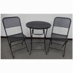 IMPERIAL POWER CO LTD Padova 3-Pc. Bistro Dining Set, Folding, Black Steel Frames OUTDOOR LIVING & POWER EQUIPMENT IMPERIAL POWER CO LTD