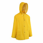 SAFETY WORKS INC 2-Pc. Rain Coat, Detachable Hood, Yellow PVC, XXL CLOTHING, FOOTWEAR & SAFETY GEAR SAFETY WORKS INC