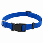 WESTMINSTER PET PRODUCTS IMP Dog Collar, Adjustable, Blue Nylon, Quadlock Buckle, 1 x 18 to 26-In. PET & WILDLIFE SUPPLIES WESTMINSTER PET PRODUCTS IMP