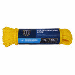 RICHELIEU AMERICA LTD. Polypropylene Rope, Hollow Core, Yellow, 1/4 In. x 50 Ft.