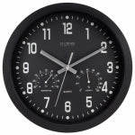 LA CROSSE TECHNOLOGY LTD Wall Clock, Black, With Temp/Humidity, 12-In. HOUSEWARES LA CROSSE TECHNOLOGY LTD   