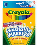 CRAYOLA LLC Washable Broad Line Markers, 8-Count